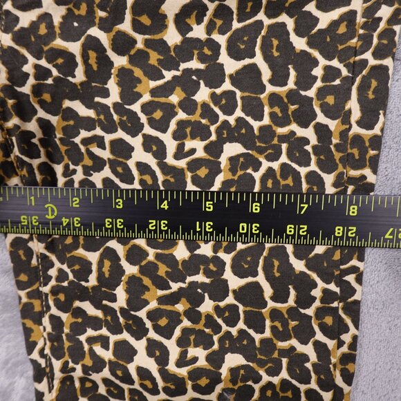 Free People pants high rise skinny crop women's 25 cheetah print - Picture 8 of 13